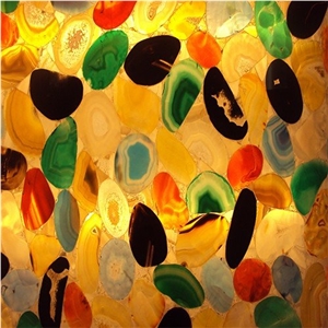Mixed Color Semi Precious for Wall Panel,Multicolor Gem Stone for Indoor Decoration,Semi Precious Slabs&Tiles Wall Covering/Interior Decoration for Background