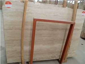 Beige Travertine Polished Big Slabs, Luxary Natural Decorative Stone, Competitive Price