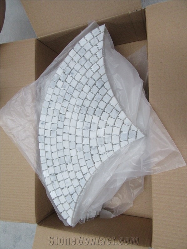 Bianco Carrara White Marble Mosaic Tumbled Competitive Price