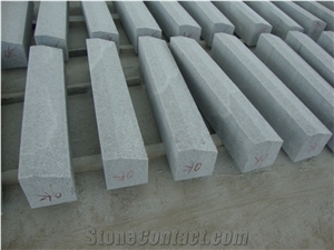 China Cheap Popular G603 Light Grey Granite Flamed Bevel Edge Kerbstones, Chamfered 5*5cm Curbstones, Granite Road Side Stone, Garden Paving Decoration, Natural Building Stone Curbs, Kerbs Project
