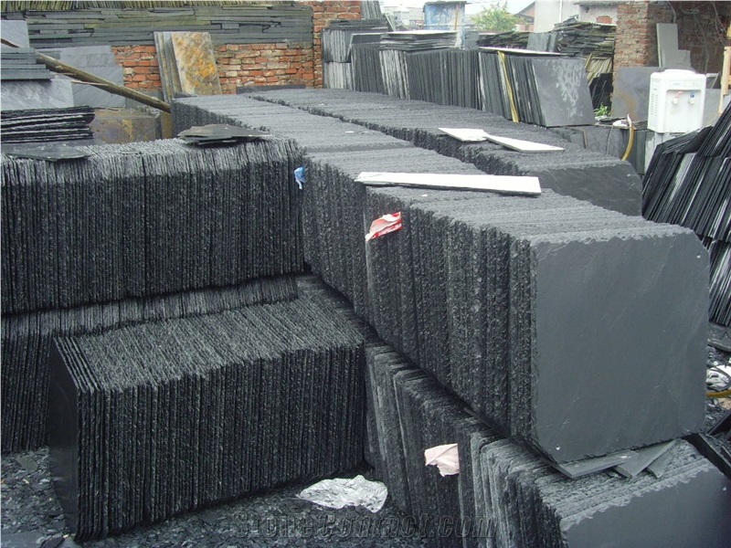 Dark Grey and Black Slate Roof Tiles, China Black Slate