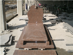 G562 Maple Red Granite Tombstones, China Cheap Red Monument Design, Single Monuments for French Market