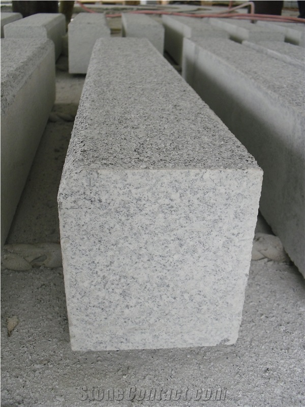 G603 Grey Granite Kerbstones, Flamed + Round 2*2cm Curbstones, China Cheap Grey Granite Road Stone
