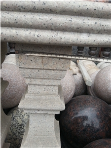 G681 Granite Balusters, China Cheap Pink Granite Balustrades, Granite Handrail Railings