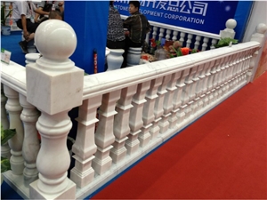 Guangxi White Marble Balusters, China Cheap White Marble Balustrades, Marble Handrail Railings