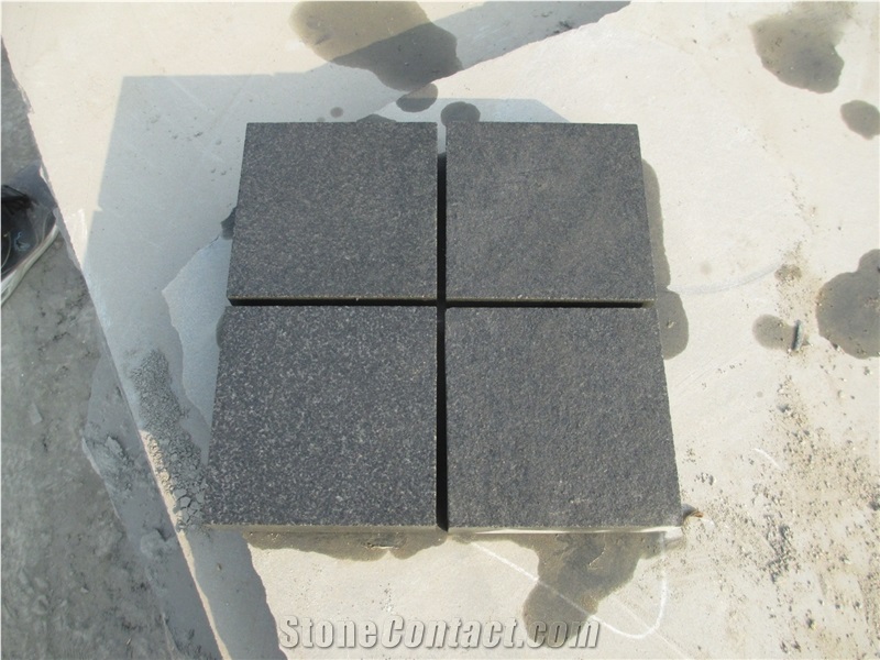 Hebei Black Granite Cube Stone, Surface Flamed , Other Sides Machine Cut Cobble Stone Walkway Pavers, Garden Stepping Pavements