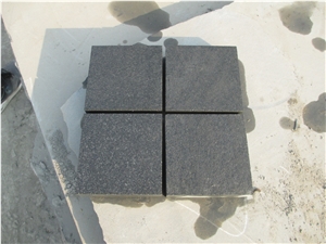Hebei Black Granite Cube Stone, Surface Flamed , Other Sides Machine Cut Cobble Stone Walkway Pavers, Garden Stepping Pavements
