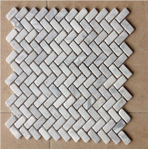 Natural Marble Mosaic Basket Weave Design 12x12, Grey Marble Mosaic