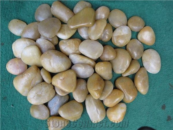 Natural Yellow River Pebble Stone High Polished Super Grade Luxary Indoor Decorative Stone,Landscaping Stone