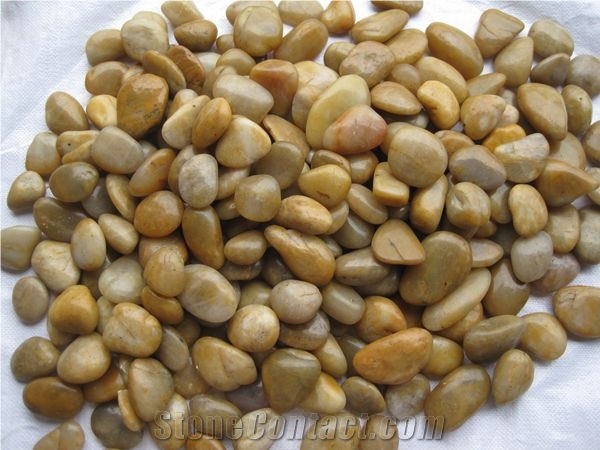 Natural Yellow River Stone Pebble Stone High Polished Super Grade Luxary Indoor Decorative Stone Landscape Stone