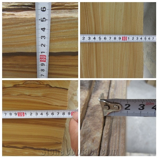 Rainbow Yellow Sandstone Slabs for Wall Tiles, China Yellow Sandstone