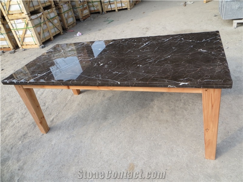 Royal Brown Marble Polished Table Top
