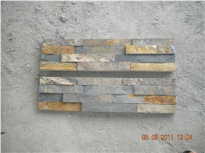 Rusty & Yellow Slate Culture Stone for Wall Cladding, Cheap China Slate Culture Stone, Stacked Stone Veneer