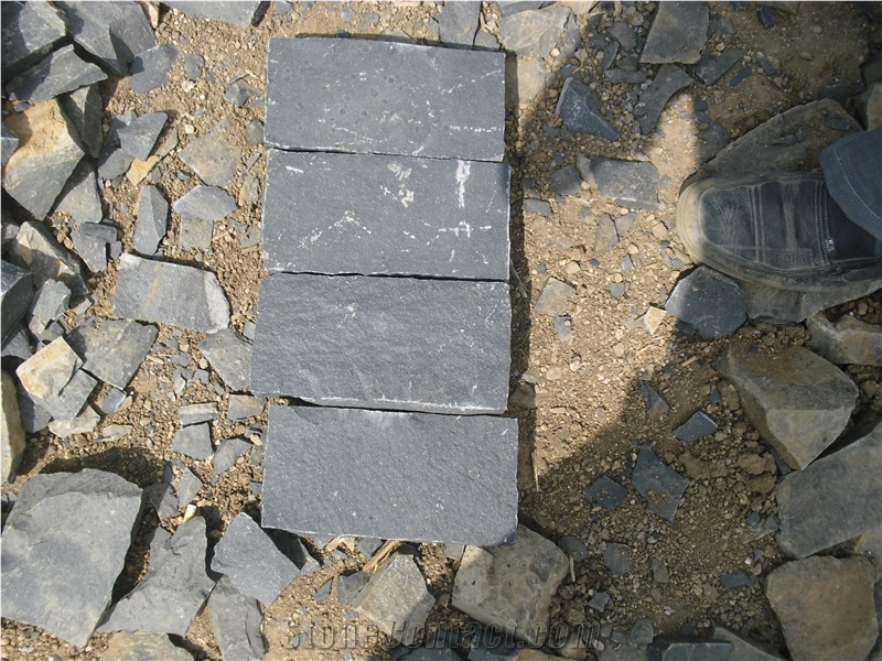 Zhangpu Black Basalt Cobble Stone, Cube Stone All Sides Natural Split, China Black Basalt Paving Stone for Patio,Driveway