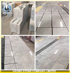 Chinese Factory Direct Big Quantity Polished Carrara White Marble Cut to Sizes Floor Tiles 1cm, Wall Covering Tiles Popular for Building Projects