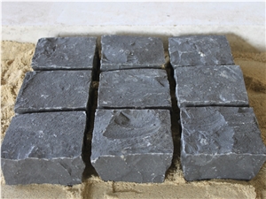 2015 Hot Sale Black Natural Granite Driveway Paving Stone, Black Granite Cobble Stone