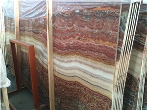 Backlit Red Onyx /Multicolor Red Honey Onyx