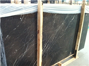 Black Marble Of Brown Tine Marquina with Polished Slabs & Tiles, China Black Marble