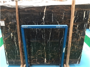 Black Portopo Marble with Golden Veins Marble Slab Price