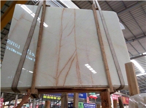 China Natural White Marble Slabs & Tiles with Pink Vein