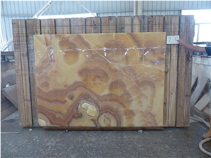 China Polished Red Dragon Beige Onyx Slabs, Wall Covering, Wall Tiles, Bathroom Covering Onyx Slabs