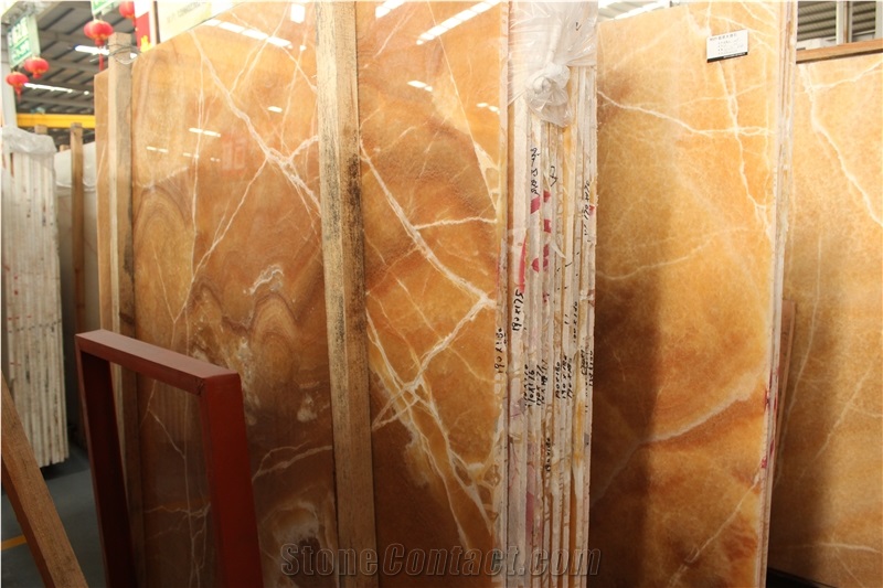 China Yellow Onyx Slabs & Tiles, Onyx Stone Flooring, Onyx Wall Covering