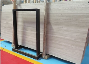Chinese Hot Sale White Wooden Marble Slabs & Tiles