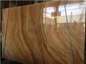 Chinese Wood Yellow Marble Slabs & Tiles, China Brown Marble