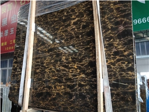 Italy Nature Black Portopo Marble with Golden Veins Tiles & Slabs, Marble Wall/Floor Covering Tiles