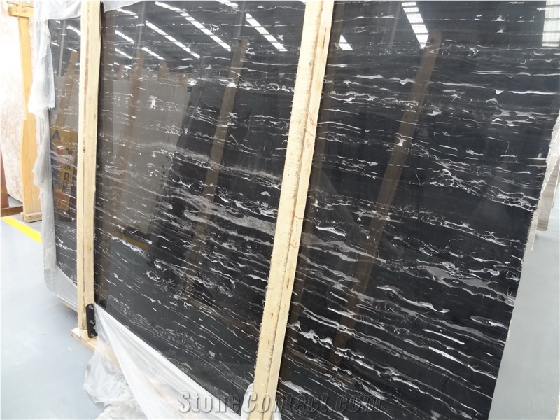 Natural Black Silver Dragon Marble Slab/Black Marble with White Vein ...