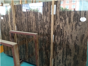 Rainforest Brown Marble Tile & Slab for Living Room