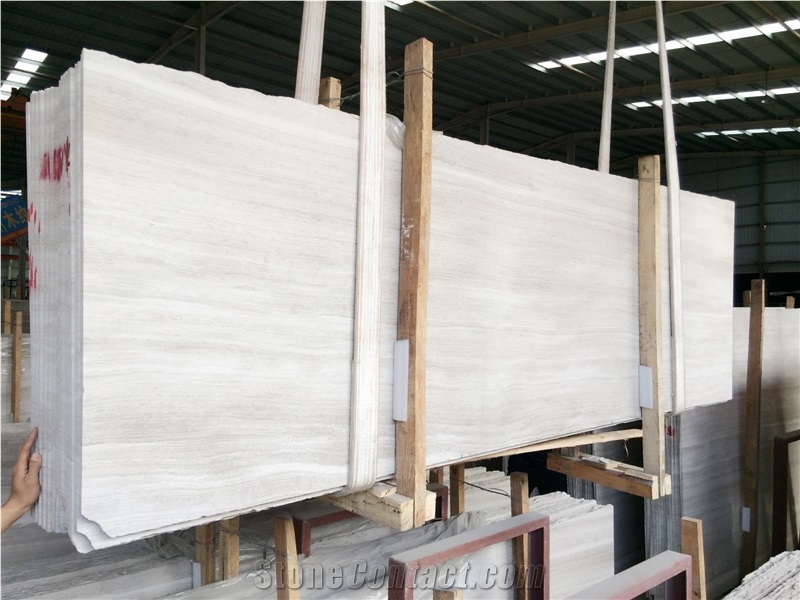 White Wood Marble Tiles and Slabs, Polishing Walling and Flooring Covering, China Marble High Quality and Best Price Fast Delivery