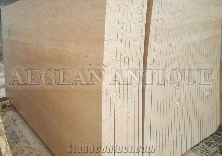 Denizli Classic Light Travertine Vein Cut Raw Slabs & Tiles, Beige Travertine Floor Tiles, Wall Tiles