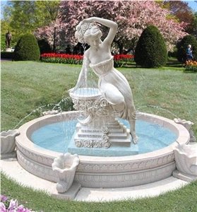 Sculptured Public Fountains, White Garden Fountains