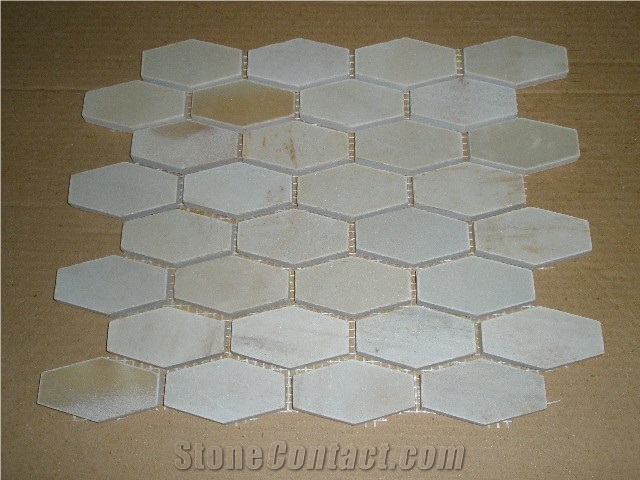 White Sandstone Wall/Floor Mosaic Tiles, White Mosaic Tiles on Net