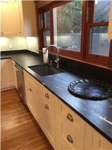 Black Minas Soapstone Kitchen Countertop
