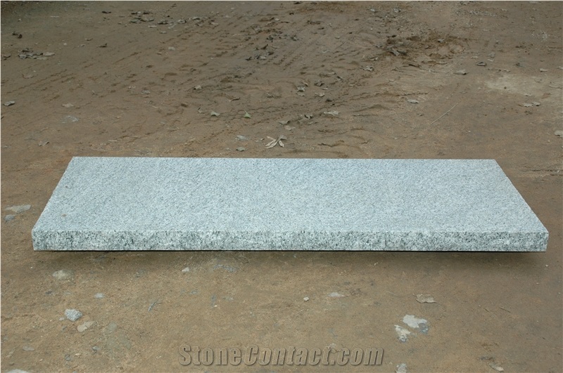 Royal Grey Granite Treads, India, Grey Granite Stairs & Steps
