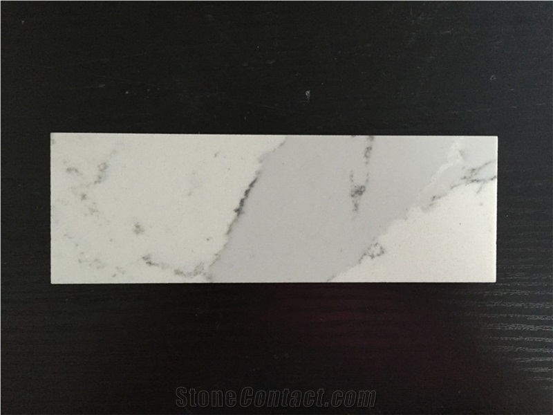 Bestone Artificial White Marble Like Veined Collection Quartz Stone for Countertop and Bath Top Used