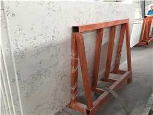 Calacata Marble Imitation Quartz Stone Polished Solid Surface Mainly For Kitchen Countertop Used