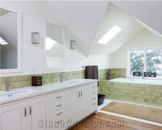 Chinese White Cut To Size Quartz Stone Solid Surface Countertop