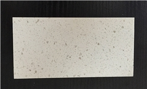 Have Stock White Solid Color Quartz Stone with Small Quartz Chips Non-Porous