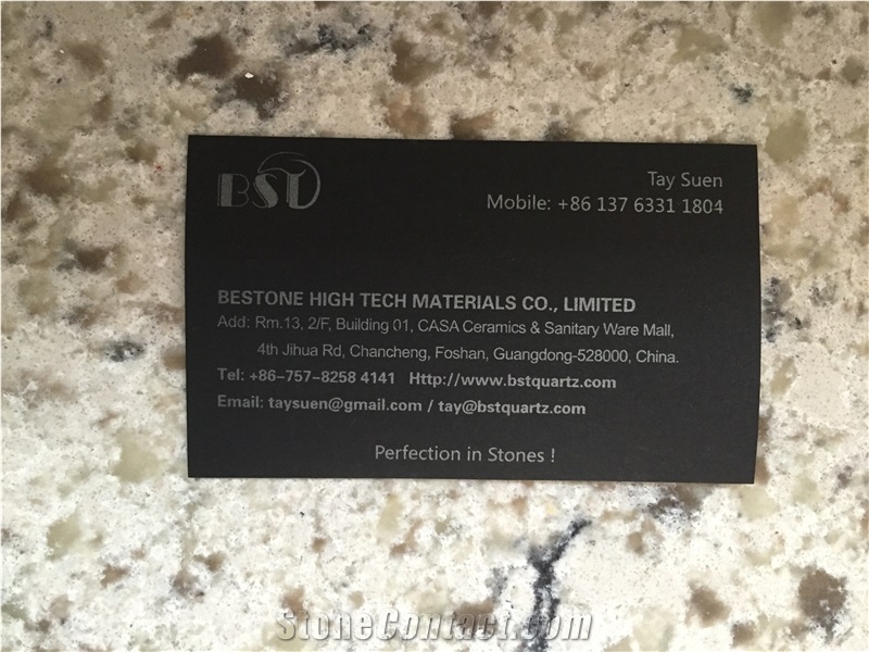 Marble Like Artificial Quartz Stone Solid Surface Countertop Non-Porous Standard Sizes 126 *63 and 118 *55