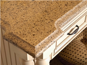 Fashion Design Quartz Stone Countertops, Artificial Quartz Stone Beige Quartzite Kitchen Countertops