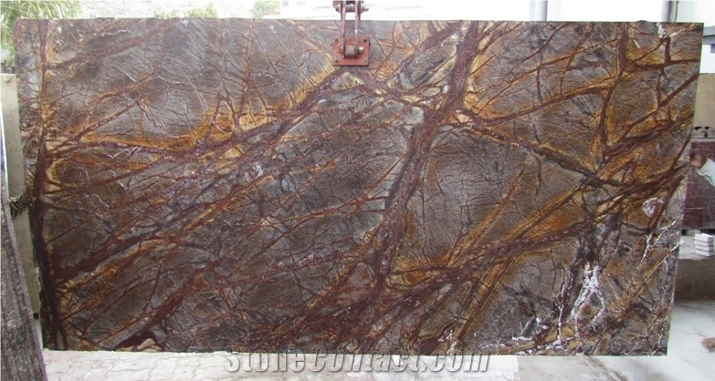 Rainforest Brown Marble, Bidasar Brown Slabs and Tiles
