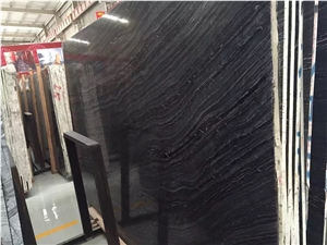 Black Serpeggiante Wood Vein Marble 1.8cm for Tile, Black Wooden Marble Slabs & Tiles
