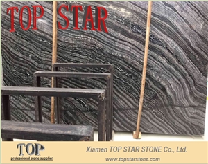 Cheap Chinese Wood Stone Kenya Black Marble Slabs & Tiles, Black Wooden Marble Slabs & Tiles