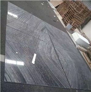 China Wholesaler Ancient Wooden Black Marble Big Slab