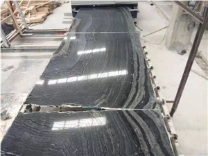 Polished and Honed Cheapest Chinese Black Ancient Wood Serpeggiante Marble, Silver Wave Marble, Black Wooden Grain Marble Slabs for Wall Floor Tile