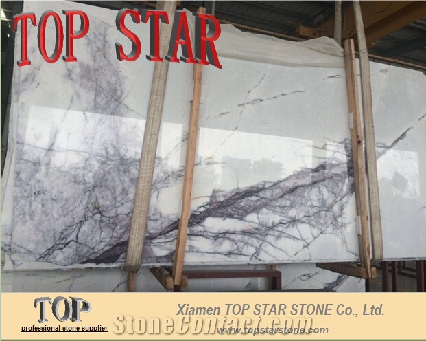 Polished Italy Milas Lilac White Marble Slabs & Tiles Grey Veins
