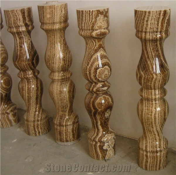 Wood Grain Brown Marble Balustrade & Railings